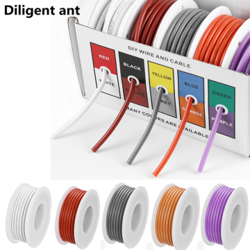 DIY high quality flexible silicone wire and cable 5 colors in a box mixed wire tinned pure copper wire