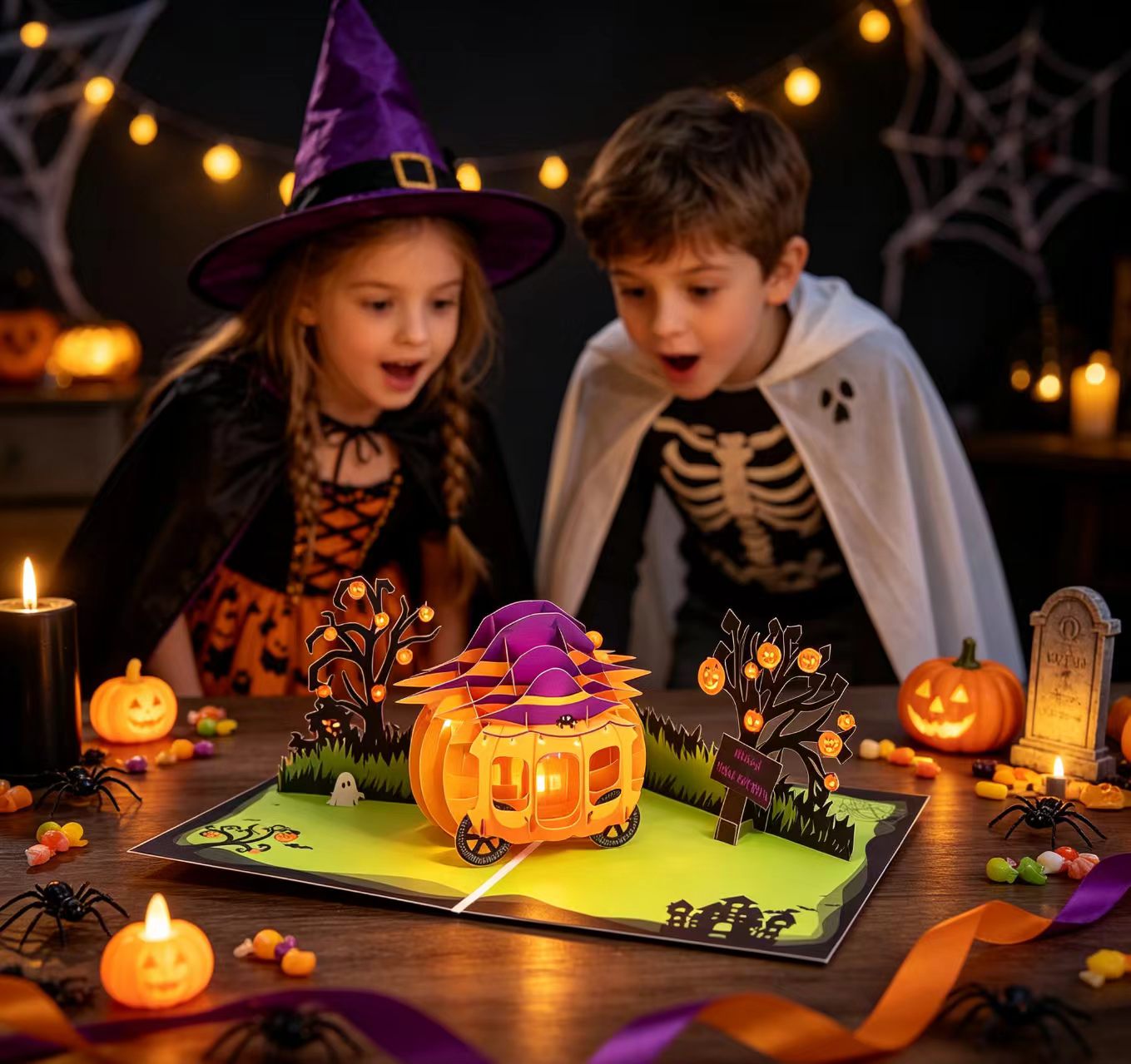 3d pop up hallowen greeting card