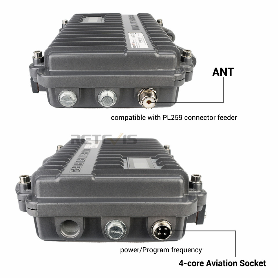 10 Km Communication Solution RETEVIS RT97 10W Repeater +5pcs 10W 3000mAh Radio RT1 +5M Feeder Cable + MA01 Antenna + Storage Box