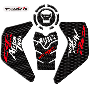 Fiber texture Motorcycle Fuel Tank Pad Cap Decals Gas Cap Sticker For For Honda CRF1000L Africa Twin 2016-2019 2018 2017