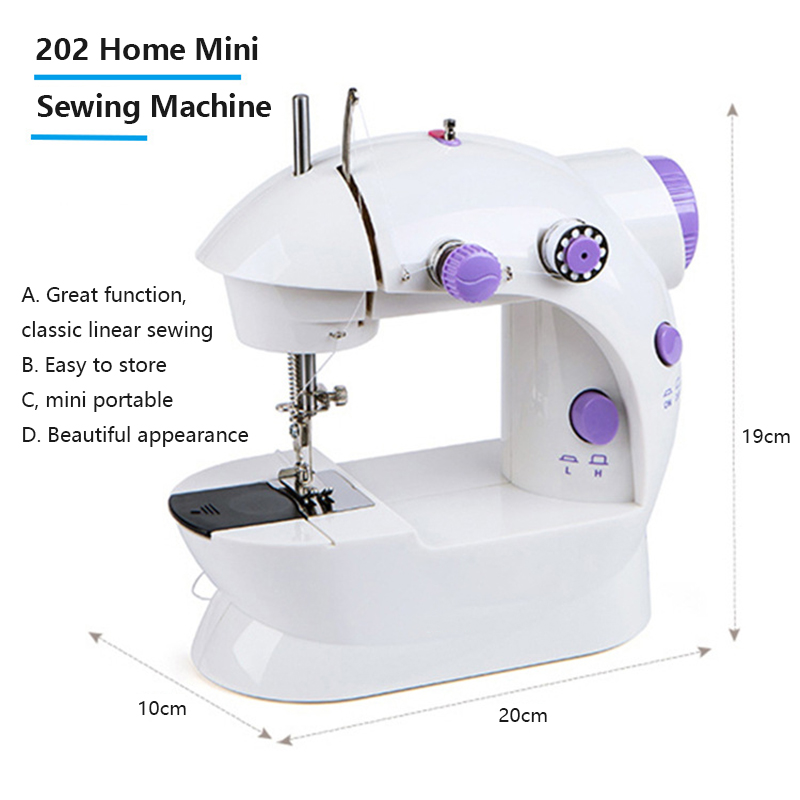 Home Mini Sewing Machine Small Electric 202 Sewing Machine Operation Sewing Tools Sewing Cloth Fabric Handy Needlework Tools