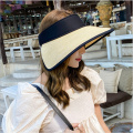 Fashion Sun Hats For women Summer cap Straw Hat Visor Casual Wide-brim Floppy Foldable Summer Travel vacation Sun Beach Hat