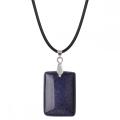 Quartz Crystal 25x35mm Rectangle Stone Pendant Necklace for women Men
