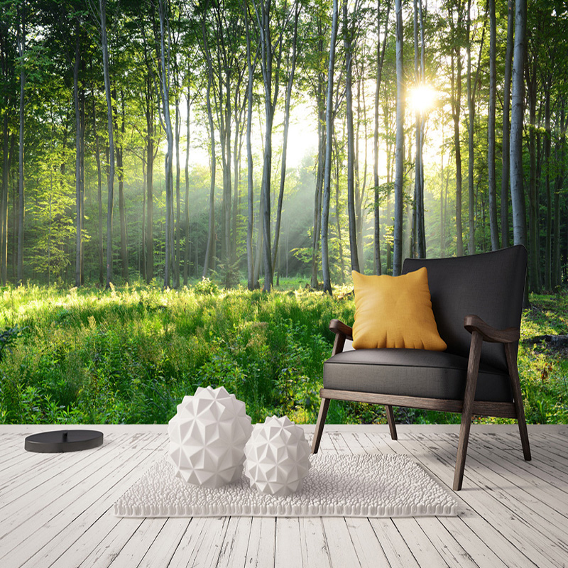 Custom Photo Wallpaper 3D Green Forest Nature Landscape Large Murals Living Room Sofa Bedroom Modern Wall Painting Home Decor