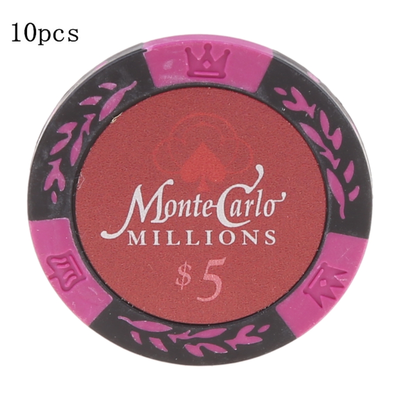 Hot Sell 10pcs Poker Chips Monte Carlo Casino Wheat Coins Baccarat Texas Hold'em Chip 14g