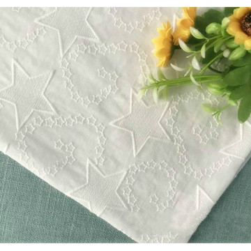Cotton Cloth White Star Embroidery Lace Fabric Width 140cm Handmade DIY Clothes Dress Home Textile Accessories