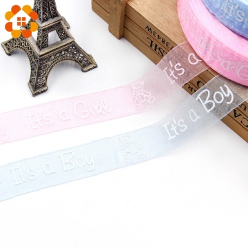 10Yard Organza Ribbon It's a Boy&Girl Packing Tape DIY Crafts Invitation Card Gift Wrapping Candy Box Baby Shower Decorations