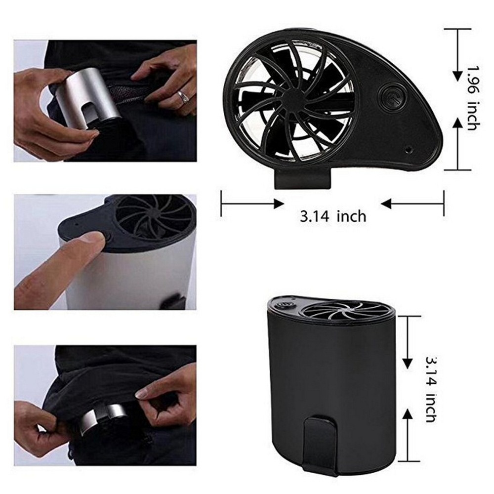 Portable Hanging Waist Fan USB Fan Mini Mobile Air Conditioner Cooler Clippable on Belt Cooling Table Fans for Travel Outdoor