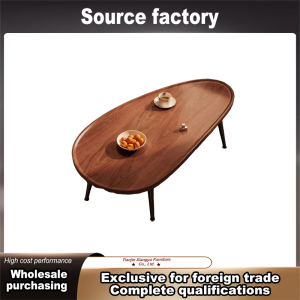 Irregular Oval Solid Wood Leisure Table