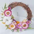 1pcs Rattan Ring Artificial flowers Wedding bride Garland Dried flower frame For Home Christmas Decoration DIY floral Wreaths