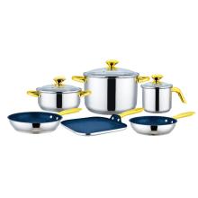 9 Pieces Cookware Set with Square Griddle