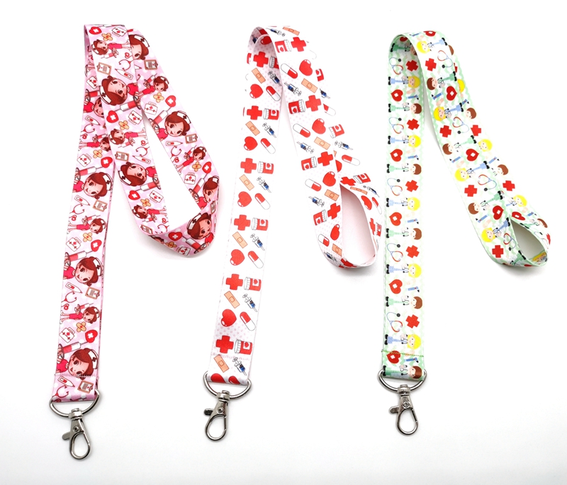 New 1 pcs cartoon Doctors nurse Neck Strap Lanyards Badge Holder Rope Pendant Key Chain Accessorie