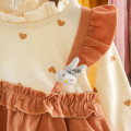 Toddler Infant Baby Girls Long Sleeve Dress Princess Cartoon Animal Rabbit Ruffle Neck Autumn Baby Dresses Girl Vestido Infantil