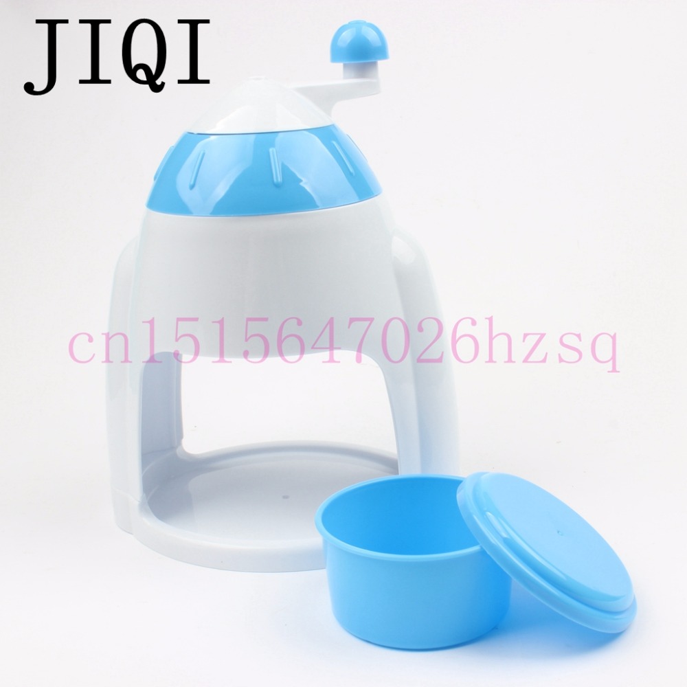 JIQI Ice Crushers Shavers Portable blue handheld manual Household snow cone smasher grinder machine AS plastic handstyle