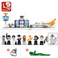 City Series Aviation Cargo Plane Airport Airbus Airplane Control Tower DIY Building Blocks Toy Set Figures Kids