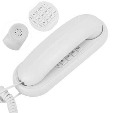 Fixed Landline Telephone Corded Desktop Wall-mounted Telephone Mini Extension Home Phone for Family Hotel Office Use