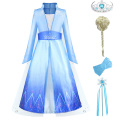 Baby Girls Dresses Princess Elsa Dress For Girls Anna Elsa 2 Costumes Cosplay Party Dress Hair Set Children Girls Clothing