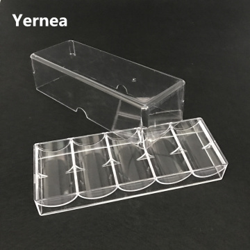 Yernea High-quality Texas Poker Chips 100Pcs Box Transparent Acrylic Portable Game Chip Box Baccarat Box Tray