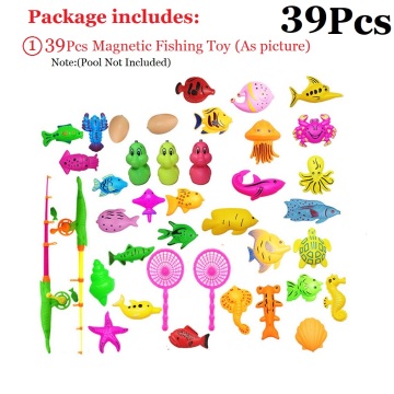 39/27/15Pcs Baby Magnetic Fishing Toys Parent-child interactive Toys Indoor Outdoor Fishing Toy Kids Bath Toy With Fishing Rod