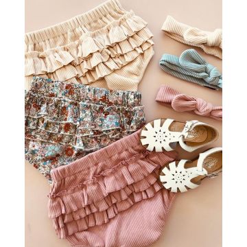 Fashion Baby Girls Boys Shorts Newborn Baby Fold Bloomers Girls Pattern e Shorts Toddler Ruffled Ribbed Trousers PP Pants