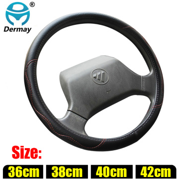 Large Size Pu Leather Car Steering Wheel Cover Plus Wheel Hubs for Different Cars 36 38 40 42 45 47 50cm for Scania Trunk Bus