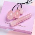 Natural Rose Quartz Yoni Egg Set Jade Eggs Women Kegel Exerciser Vaginal Muscles Tightening Ball Crystal Yoni Eggs With Box