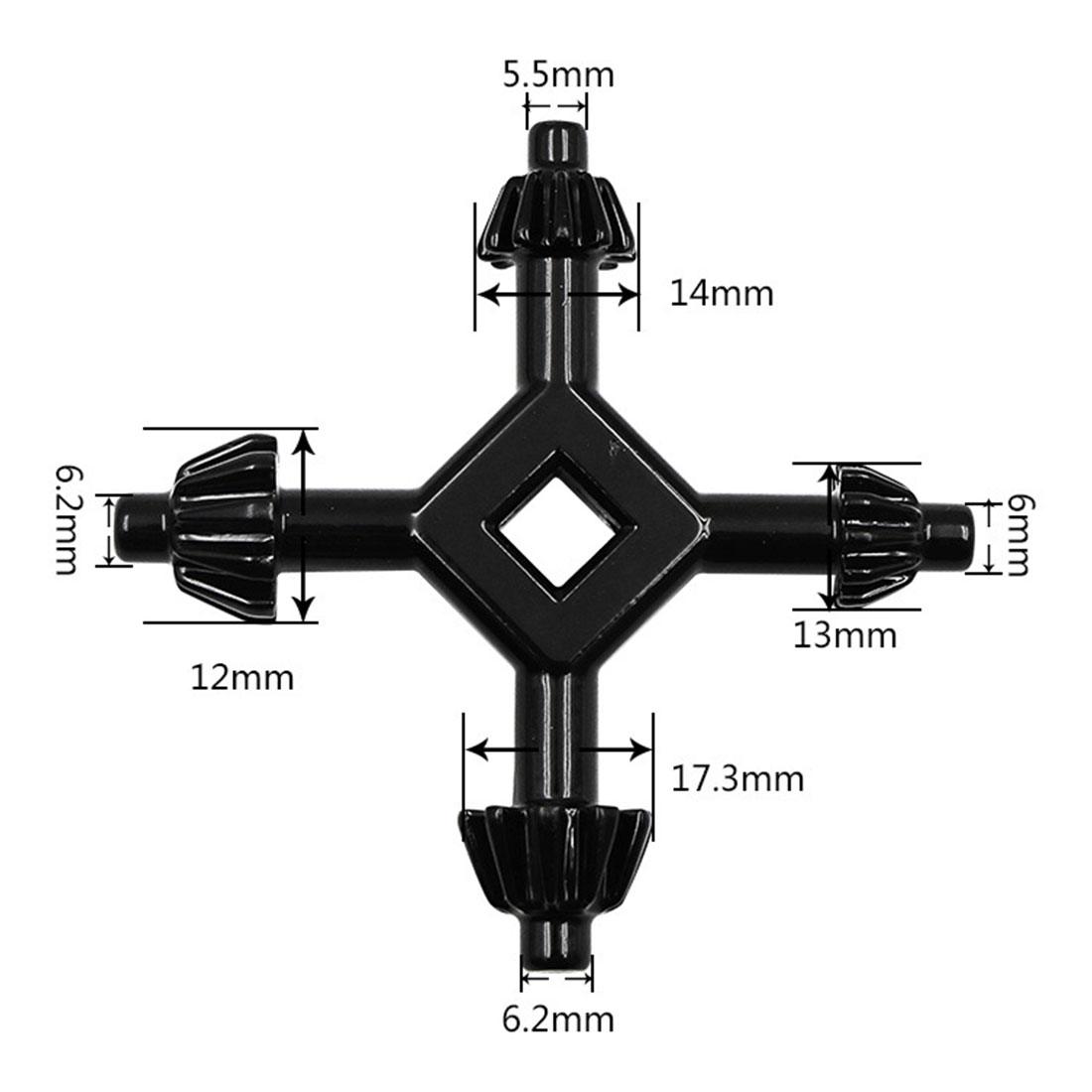 Drill Chuck Key Metal Drill Press Chuck Key 4 Way Drill Press Chuck Key Carbon Steel Combination 5.5mm 6mm 6.2mm 6.2mm