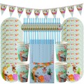 Baby Shower Animal Jungle Theme Party Decoration Disposable Tableware Set Boy 1st Birthday Decor Balloon Jungle Safari Party