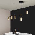 Modern Simple Black/Gold LED Chandelier Nordic long Hanging Light indoor lighting kitchen Bar office Restaurant Pendant Lamp