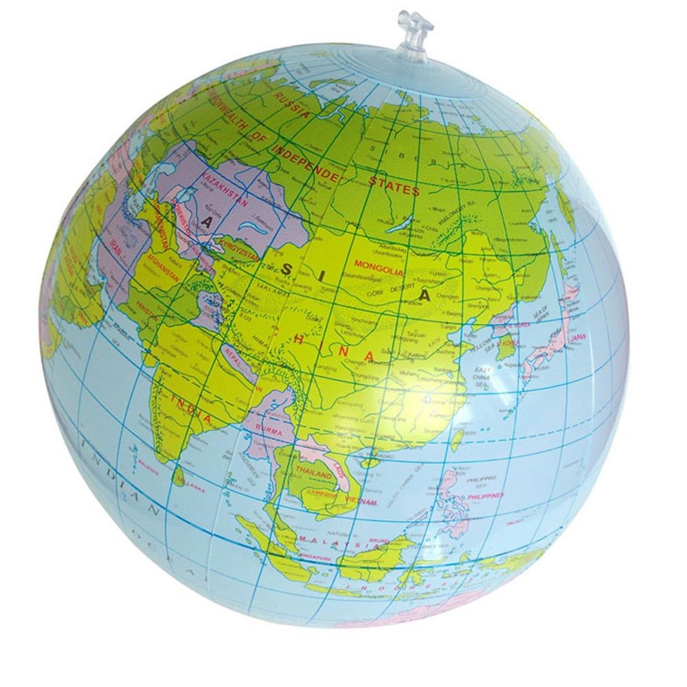 40CM Inflatable World Globe Teach Education Geography Toy PVC Map Balloon Beach Ball Kids Toys Blow Up Inflatable Globe Toy