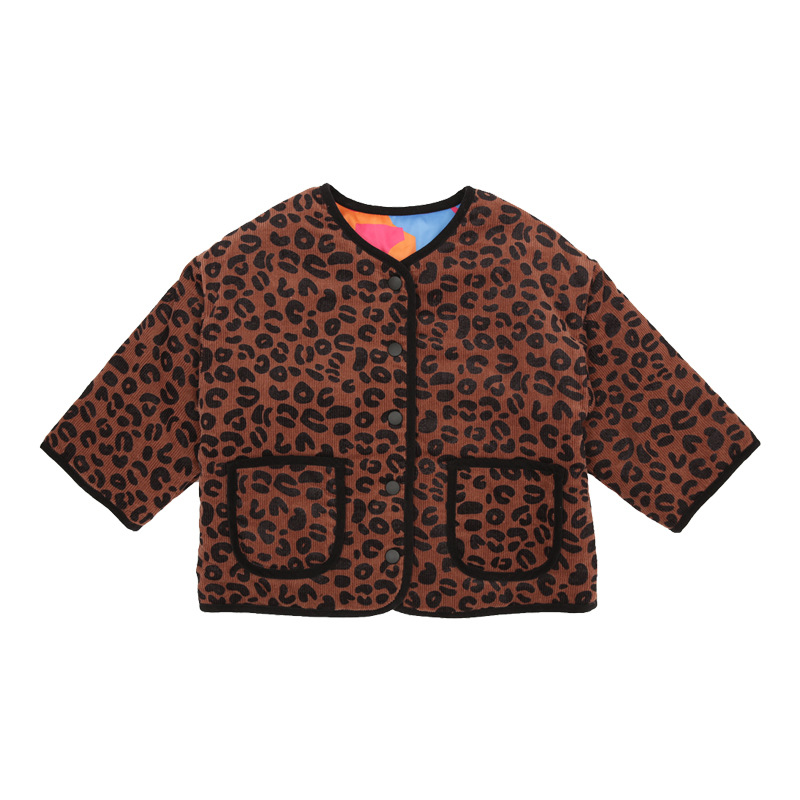 2020 Winter Mother Daugher Double Wear Leopard Print Thick Warm Boys Girls Kids Jacket Outwear Family Matching Outfits Clothes