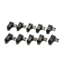 10PCS 90 Degree Right Angle 2.1mm DC Power Cable Male Plug Socket Soldering Cord Tip Adapter Connector 2.1x5.5mm black