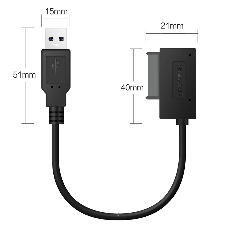 1/2 PCS Notebook Optical Drive Line SATA To USB Adapter Cable 6+7P SATA To USB2.0 Easy Drive Line Transfer Box Cables Connectors