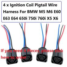 0221504464 Ignition Coil Pigtail Wire Harness Plug + Cable For BMW M5 M6 E60 E63 E64 650i 750i 760i X5 X6 OE# 0221504470