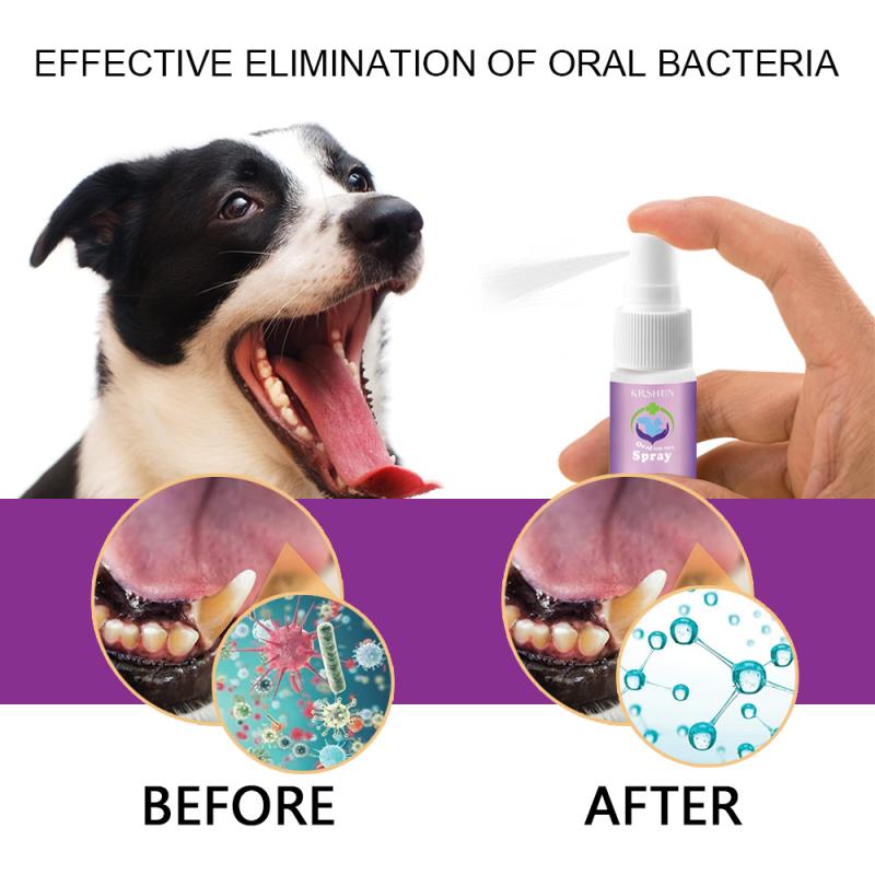 Pet Spray Eliminate Bad Dog Cat Breath Bad Naturally Fights Plaque Tartar & Gum Disease Mouth Freshener