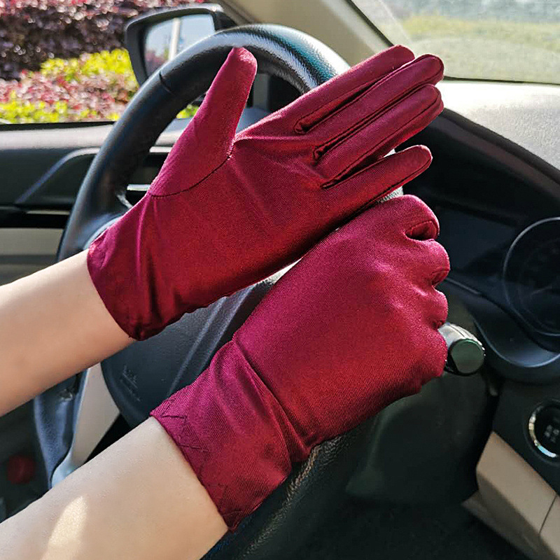 Fashion Summer Spandex Gloves Men Women Sunscreen Driving Glove Black Etiquette Thin Stretch Dance Tight White Jewelry Gloves