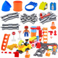 Building Blocks Busy train transport track site Compatible with Duploed Parts Accessories Toys For Children kids Christmas gift