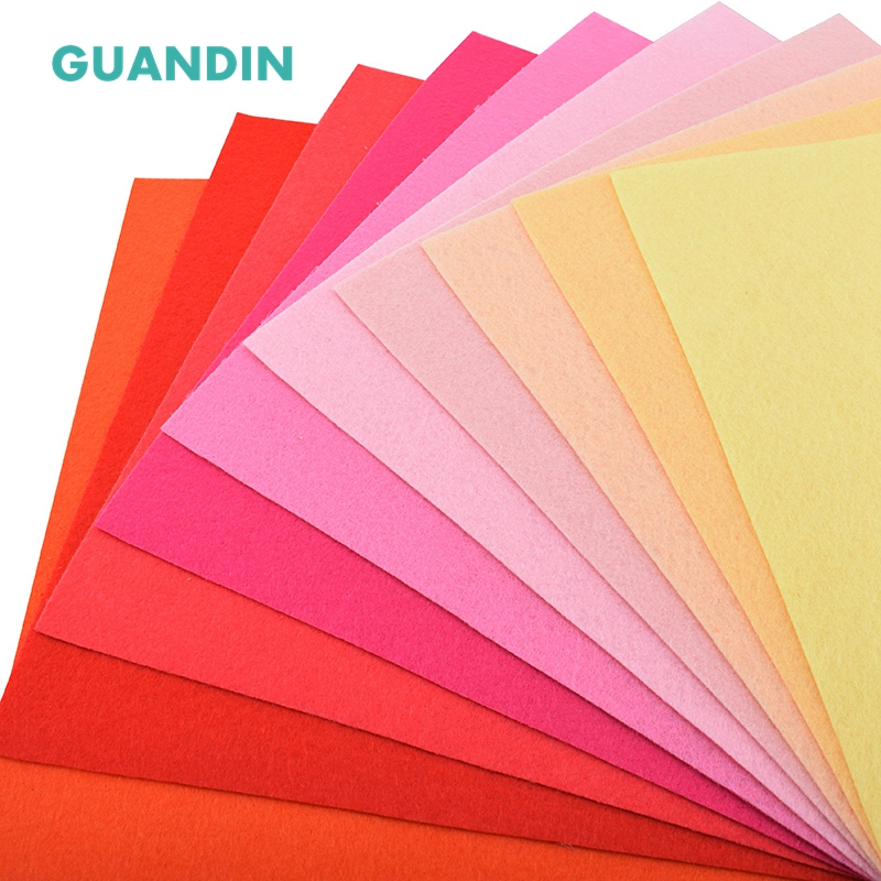 GuanDin,40pcs in 1 pack/Mix Solid Color/Polyester Nonwoven Felt Fabric/Thickness 1mm/for DIY Sewing Toys,Crafts Dolls/20cmx20cm