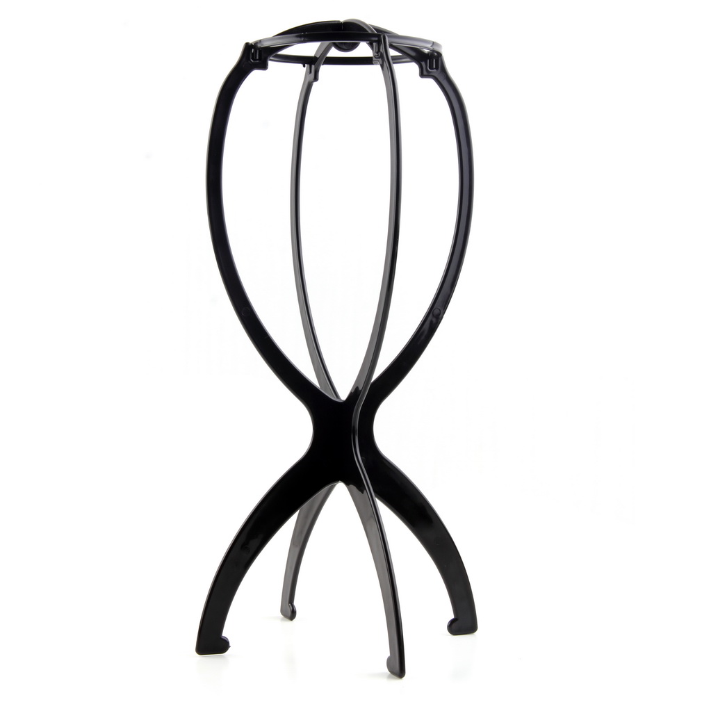 1 PC Portable Adjustable Black Wig Stand Salon Durable Plastic Folding Wig Holder Mannequin Head/Hairpiece Support Display Tool
