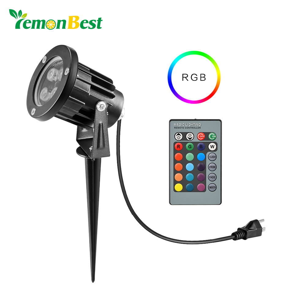 RGB 6/8/12W LED Landscape Lights Waterproof IP65 LED Garden Lighting Outdoor Lawn Lamp For Outdoor Yard 85-265V With Plug Remote