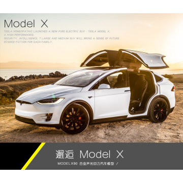 2020 New1:32 Alloy Car Model Tesla MODEL X Metal Diecast Toy Vehicles Car With Pull Back Flashing Musical For Baby Gifts white