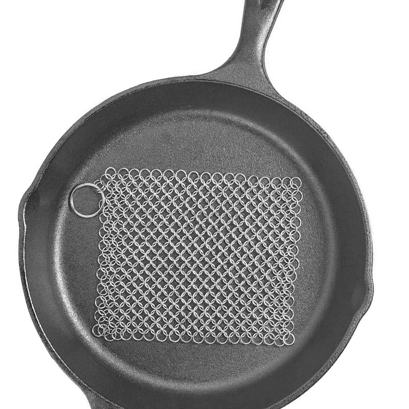 Stainless Steel Cast Iron Cleaner Scrubber for All Types of Skillet Griddles Cast Iron Pans Grills Dutch Ovens LBShippin