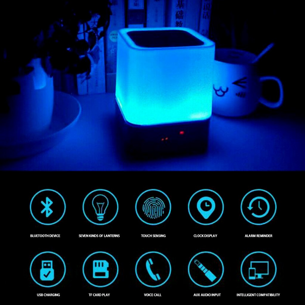 Led Child Sleep Light Bluetooth Music Smart Desk Lamp Alarm Clock Wake Up Light Modern Led Desktop Digital Table Alarm Clock