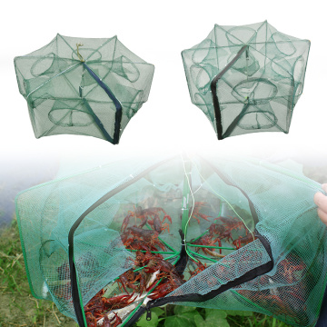 6 hole 12 hole Fish Cage Folding Fishnet Fishing Net Hand Throw Net Fish Bag Fishing Cage Sturdy And Durable Fshing Cage