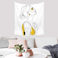 Simple Line Girl Flower Wall Hanging Tapestry Tarot Card Tapestries Wall Cloth Picnic Yoga Carpet Bed Cover Room Home Dorm Decor