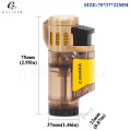 COHIBA Gadgets Men Transparent Butane Gas Lighter Winproof 3 Jet Flame Torch Lighter Cigarette Smoking Lighters For Cigar