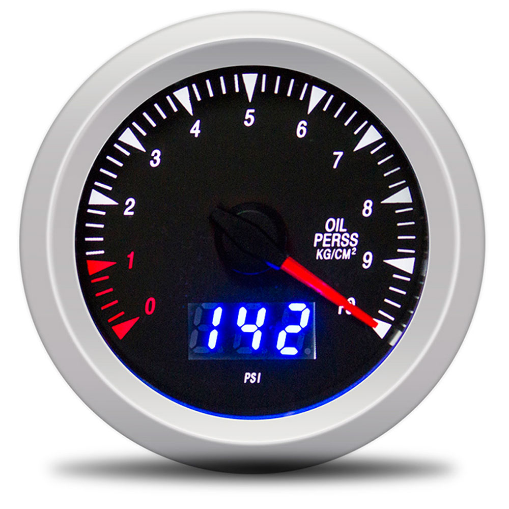 White Light Digital 60mm Turbo Boost Gauge Water Temperature Oil Temp Oil press Gauges ext Temp Auto Gauge Meter Sensor npt 1/8