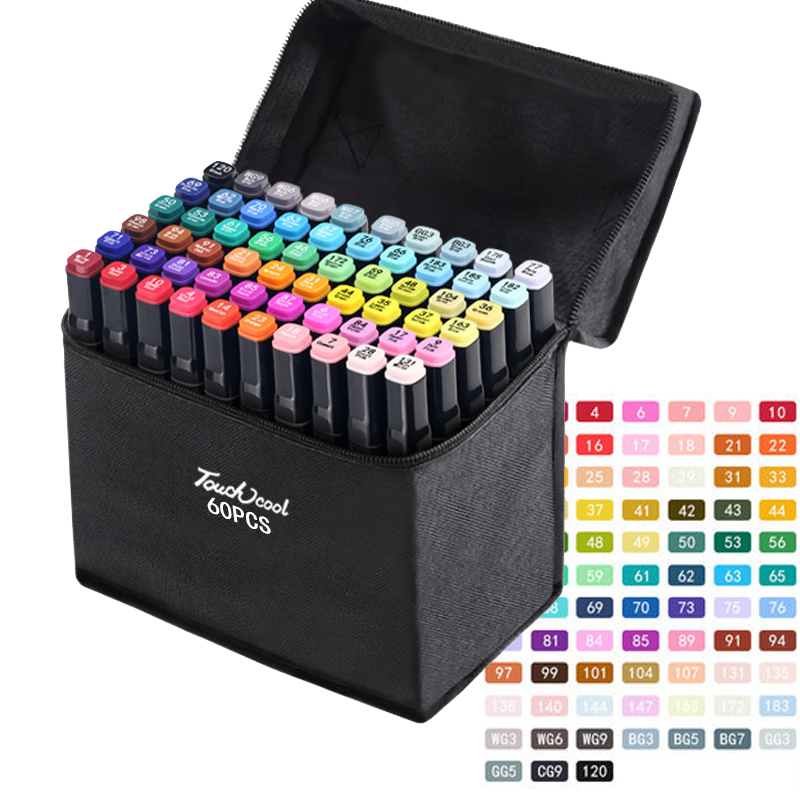30/40/60/80/168 Colors Markers Pen Set School Alcohol Art Markers for Drawing Manga Kids Dual Tip Brush Pen Markers Sketching