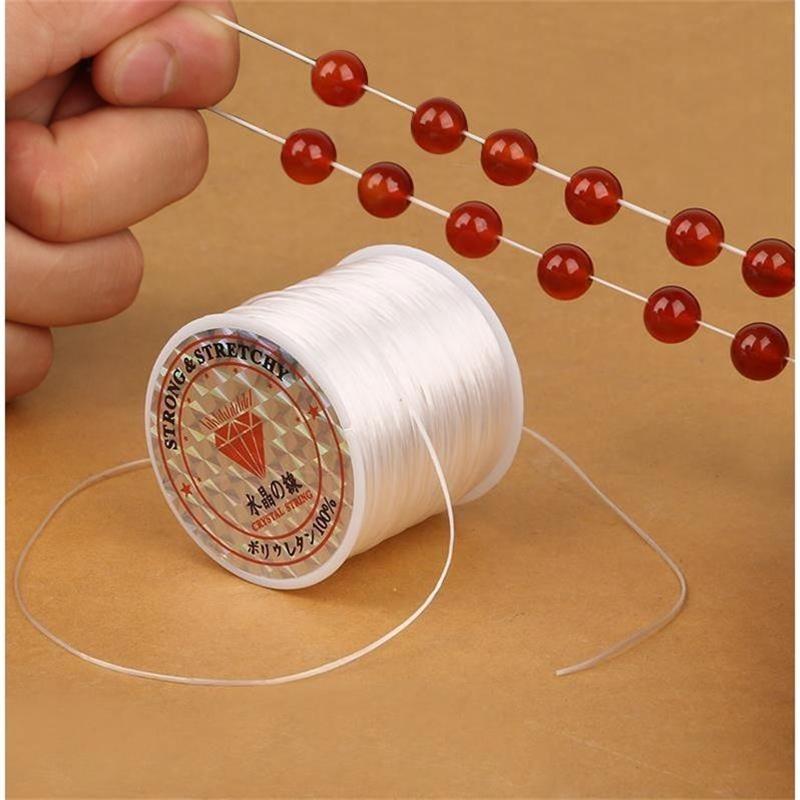 50Meters/Roll 0.7mm Wide Strong Elastic Crystal Beading Cord for Bracelets Stretch Thread String Necklace Cords Line DIY Jewelry