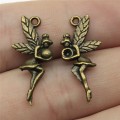 WYSIWYG 10pcs 26x11mm Vintage Fairy Angel Pendants Charm For Jewelry Making Antique Bronze Color Angel Pendants Charm Angel Elf